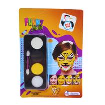 Kit Pintura Facial Tigre Funny Make Pica Pau Branco Preto Amarelo Kit Pintura Facial Tigre Funny Make Pica Pau Branco Preto Amarelo
