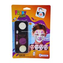 Kit Pintura Facial Tigre Funny Make Pica Pau Branco Preto Amarelo Kit Pintura Facial Tigre Funny Make Pica Pau Branco Preto Amarelo