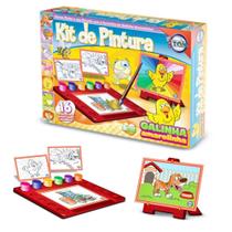 Kit pintura galinha amarelinha c/ 16 quadros - toia