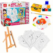 Kit Pintura Infantil Atelie Com Cavalete E Tintas Princesas - Brincadeira De Criança