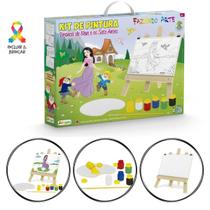 Kit Pintura Infantil com Cavalete e tintas Branca de Neve