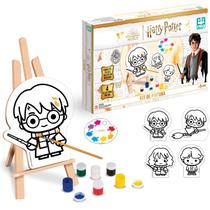 Kit Pintura Infantil Com Cavalete Harry Potter Wizarding World Tintas Telas Em Madeira Nig Brinquedos