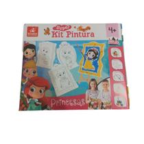 Kit Pintura Infantil Princesas Baby Cavalete Em Madeira 45Cm