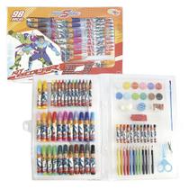 Kit Pintura Maleta Escolar Para Colorir Pintar com 98 Peças Hero Squad
