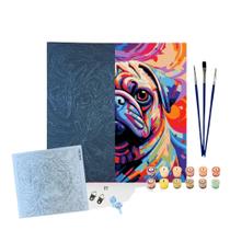 Kit Pintura Numerada Arte Terapia 30X30cm Buldogue Francês Kit Pintura Numerada Arte Terapia 30X30cm Buldogue Francês