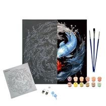 Kit Pintura Numerada Arte Terapia 30X30cm Carpas Coloridas