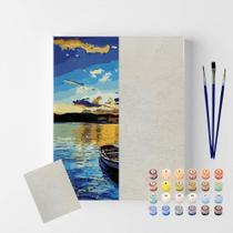 Kit Pintura Numerada em Tela - Céu Azul - 40x50cm