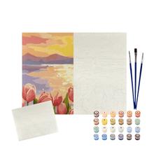 Kit Pintura Numerada Terapêutica 40X50cm Por do Sol Tulipas