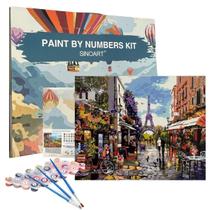 Kit Pintura Numerada Terapêutica Tela de Pintura 40x50 Tarde em Paris Kit Pintura Numerada Terapêutica Tela de Pintura 40x50 Tarde em Paris