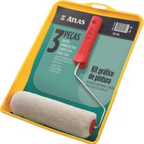 Kit Pintura Parede 3 Peças Bandeja Rolo Garfo 23cm Atlas Kit Pintura Parede 3 Peças Bandeja Rolo Garfo 23cm Atlas