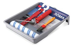 Kit Pintura Parede Com Rolo De Lã Sintética 23cm Roma 5 Pçs