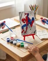 Kit Pintura Pintar Colorir Heroi Aranha Homem Tela Tinta Spi