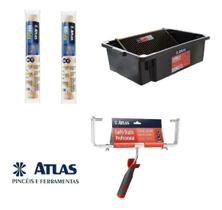Kit Pintura Pro Duplo 46cm Caçamba Garfo + 2 Rolos Lã Antigota Atlas Kit Pintura Pro Duplo 46cm Caçamba Garfo + 2 Rolos Lã Antigota Atlas