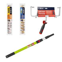 Kit Pintura Pro Duplo 46Cm Suporte Garfo + Rolos Lã Extensor