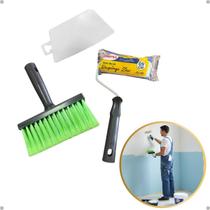 Kit Pintura Rolo Broxa Espátula Completo 3 Pçs Antirespingo Casa Parede Multiuso Econômico Kit Pintura Rolo Broxa Espátula Completo 3 Pçs Antirespingo Casa Parede Multiuso Econômico