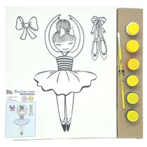 Kit Pintura Tela 25x30 cm - Bailarina - Kits for Kids