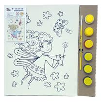 Kit Pintura Tela 25x30 cm - Fada - Kits for Kids Kit Pintura Tela 25x30 cm - Fada - Kits for Kids