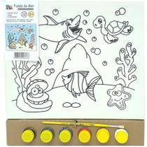 Kit Pintura Tela 25X30Cm Fundo Do Mar - Kits For Kids