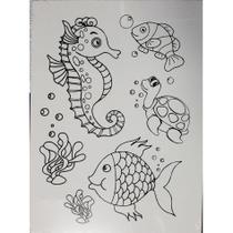 Kit pintura tela ilustrada - oceano