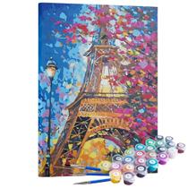 Kit Pintura Terapêutica - A Torre Eiffel E As Flores