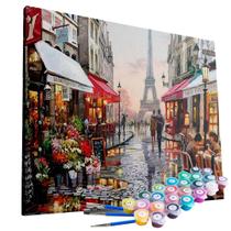 Kit Pintura Terapêutica - Torre Eiffel Tela 40x50cm - Maue Art Store