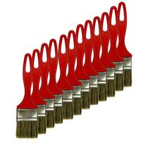 Kit Pintura - Trincha Pincel 12un Cabo Vermelho - Compel Kit Pintura - Trincha Pincel 12un Cabo Vermelho - Compel