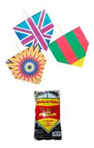 Kit Pipeiro 25 Pipas 48x37cm + 10 Rabiolas Sortidas Kit Pipeiro 25 Pipas 48x37cm + 10 Rabiolas Sortidas