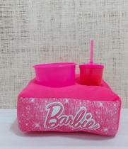 Kit Pipoca Almofada Personalizada + Balde Pipoca Copo com Tampa Barbie Brilho
