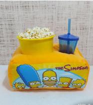 Kit Pipoca Almofada Personalizada Simpsons + Copo Tampa Canudo + Balde de Pipoca