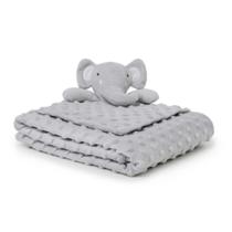 Kit Pipoquinha Cobertor Bebê e Naninha Elefantinho - Loani Kit Pipoquinha Cobertor Bebê e Naninha Elefantinho - Loani
