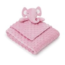 KIT PIPOQUINHA COBERTOR BEBÊ E NANINHA ELEFANTINHO PINK - Loaní
