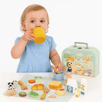 Kit Piquenique Infantil Madeira Maleta Brinquedo Educativo