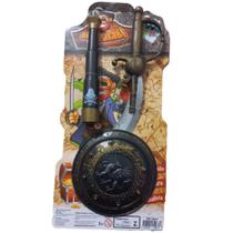 Kit Pirata brinquedo Fantasia Espada Luneta e Escudo