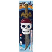 Kit pirata com espada + mascara de caveira piratas dos 7 mares 2 pecas na cartela - PICA PAU