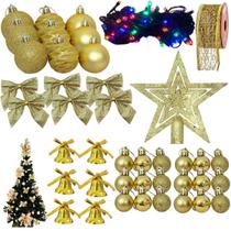 Kit Pisca Pisca Colorido Bolinha Sino Estrela Ponta Laço Natal Completo