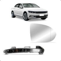 Kit pisca retrovisor passat 2016 a 2019 com lente e aquec direito