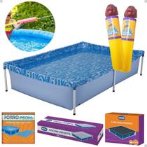 Kit Piscina 1500l Mor - Piscina + Capa + Forro+ Lança Agua