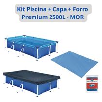 Kit Piscina 2500L + Capa + Forro MOR Proteção e Durabilidade