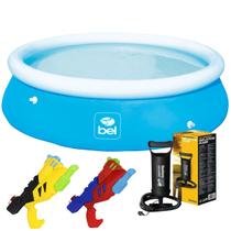 Kit Piscina 2700L Inflável Redonda Bomba Ar 2 Lançador Agua