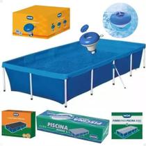 Kit Piscina 3000 Litros Mor + Capa + Forro +Flutuador Químico
