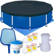 Kit Piscina 4500 Lt + Filtro 2200 L/H 110v + Forro, Capa + Peneira + Flutuador + Pastilha de Cloro