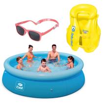 Kit Piscina 4600L com Colete Inflável Infantil e Óculos Sol