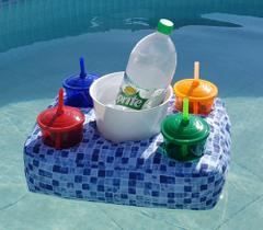 Kit Piscina Almofada + Balde + 4 copos 600ML Mabruke