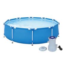 Kit Piscina Circular 5000 Litros De Lona Estruturada + Filtro Bomba 2200 L/h - Mor