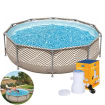 Kit Piscina Circular 5200 Litros De Lona Estruturada + Filtro Bomba 2200 L/h - Mor Kit Piscina Circular 5200 Litros De Lona Estruturada + Filtro Bomba 2200 L/h - Mor