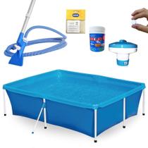 Kit Piscina de Armacao 2000l + Aspirador Venturi Mangueira e Haste+ Mini Clorador + Pastilha Cloro