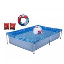 Kit Piscina de Armacao Infantil 1000l + Boia de Braco + Bola e Boia Inflavel Homem-aranha Mor