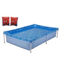 Kit Piscina de Armacao Infantil 1000l + Boia de Braco Homem Aranha Mor