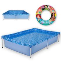 Kit Piscina de Armacao Infantil 1000l + Boia Inflavel Das Princesas Mor