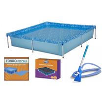 Kit Piscina de Armacao Infantil 1500l + Aspirador Venturi + Capa + Forro